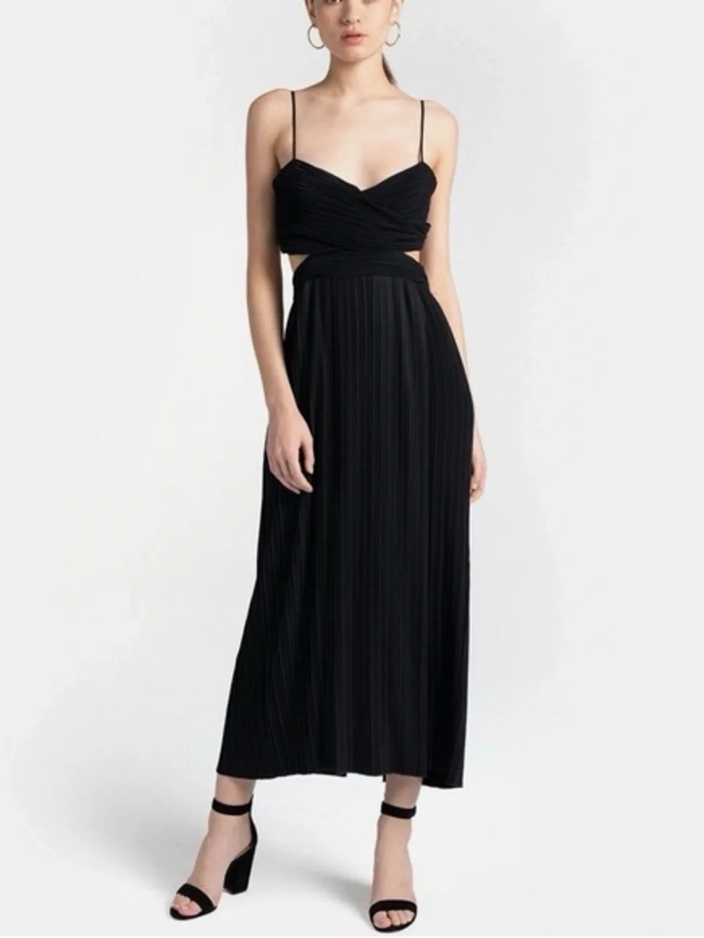 A.L.C. Black Pleated Dress with open back, fitting size 4